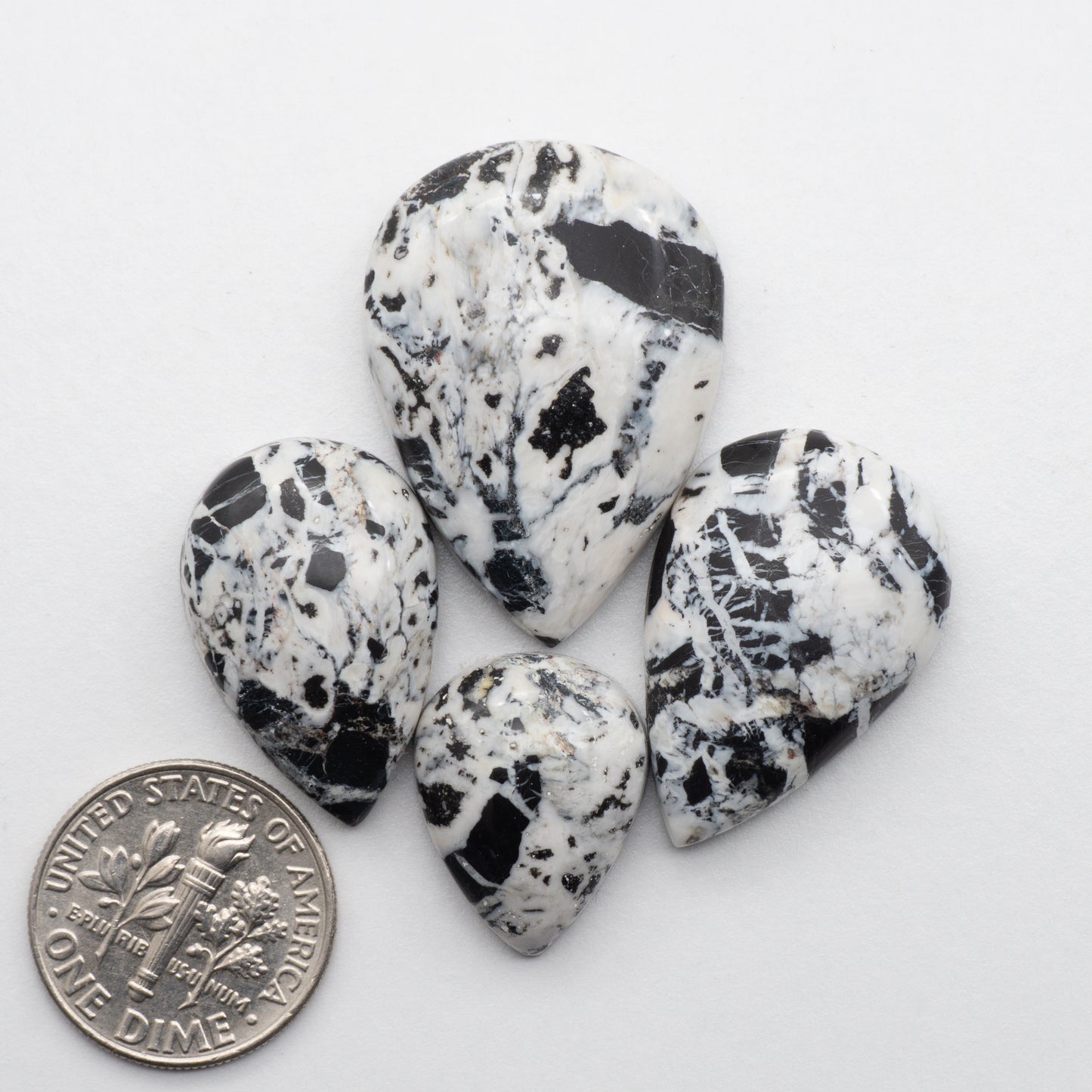 These Natural White Buffalo Cabochons have a glossy finish and are backed for added strength. Mined in Nevada, USA these stones are similar to turquoise used for jewelry making.