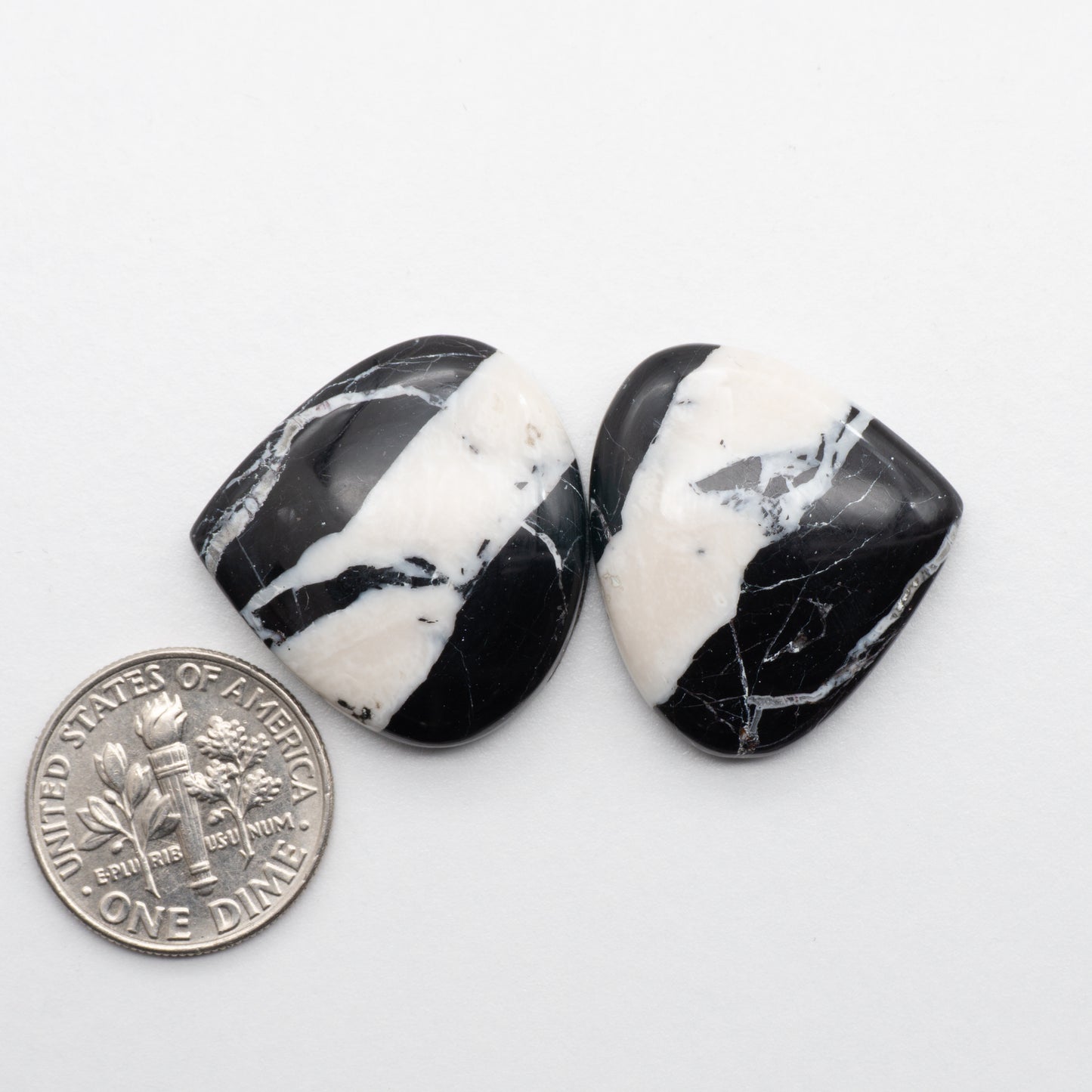 These Natural White Buffalo Cabochons have a glossy finish and are backed for added strength. Mined in Nevada, USA these stones are similar to turquoise used for jewelry making.