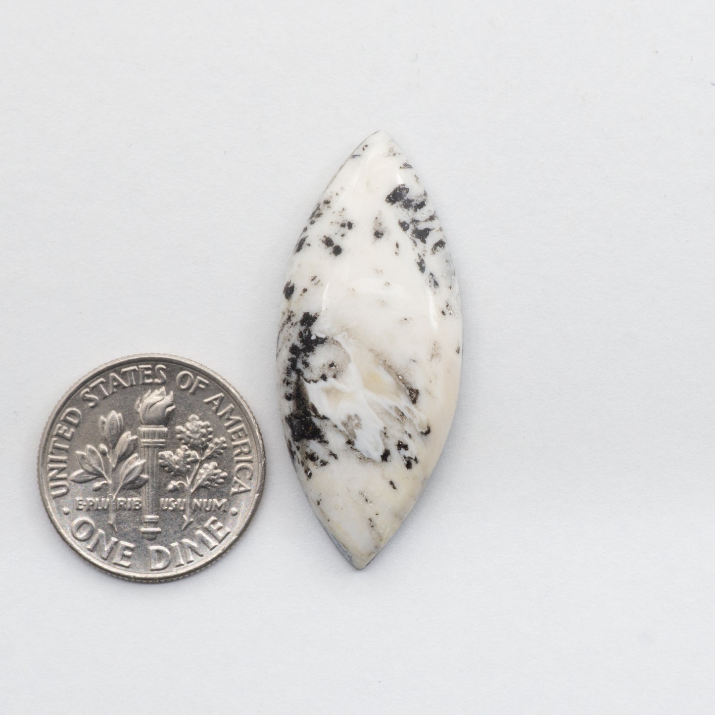 These Natural White Buffalo Cabochons have a glossy finish and are backed for added strength. Mined in Nevada, USA these stones are similar to turquoise used for jewelry making.