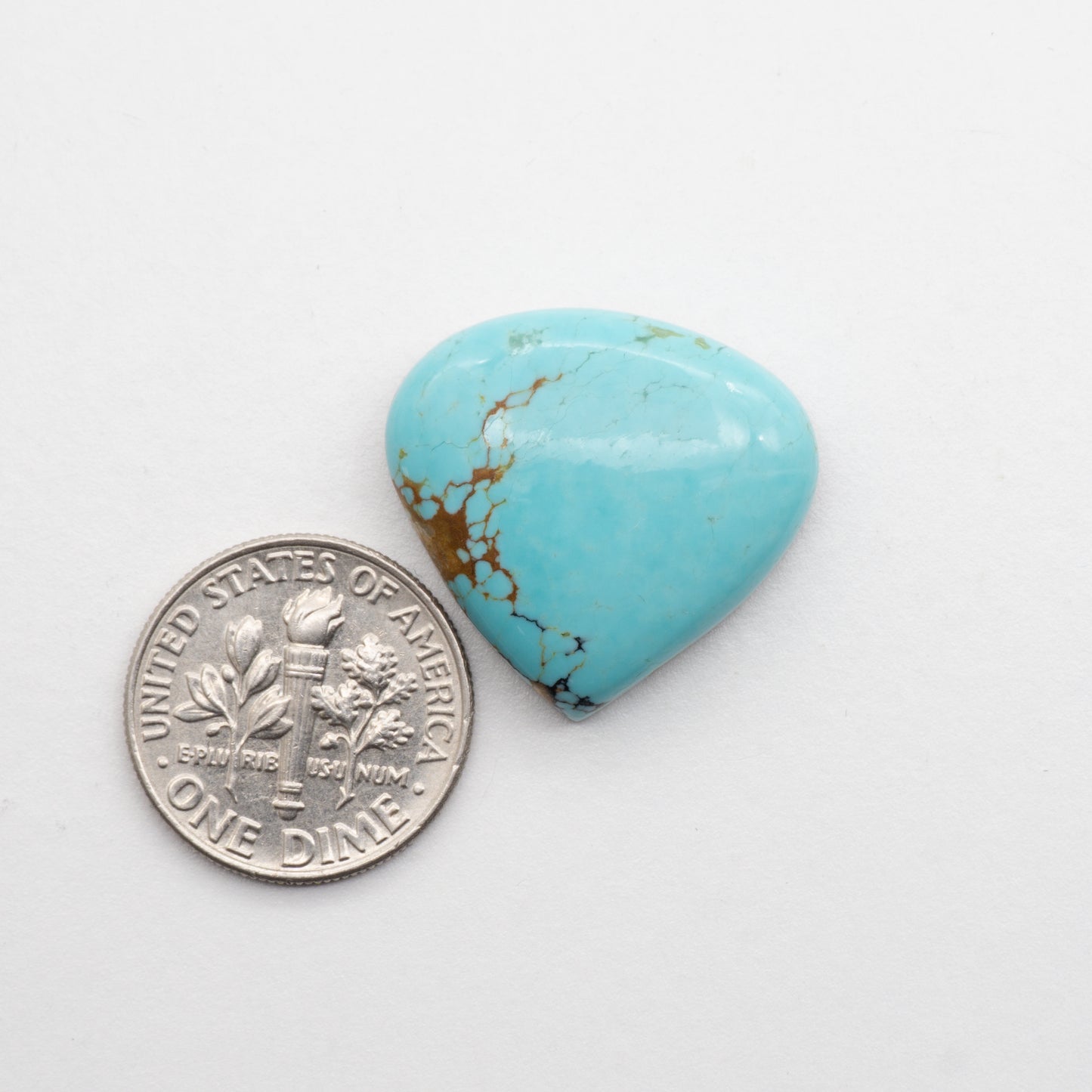 This Number 8 Turquoise Cabochon has a glossy finish and is backed for added strength. Mined in Nevada, USA. This stone is similar to Royston & Kingman Turquoise used for jewelry making