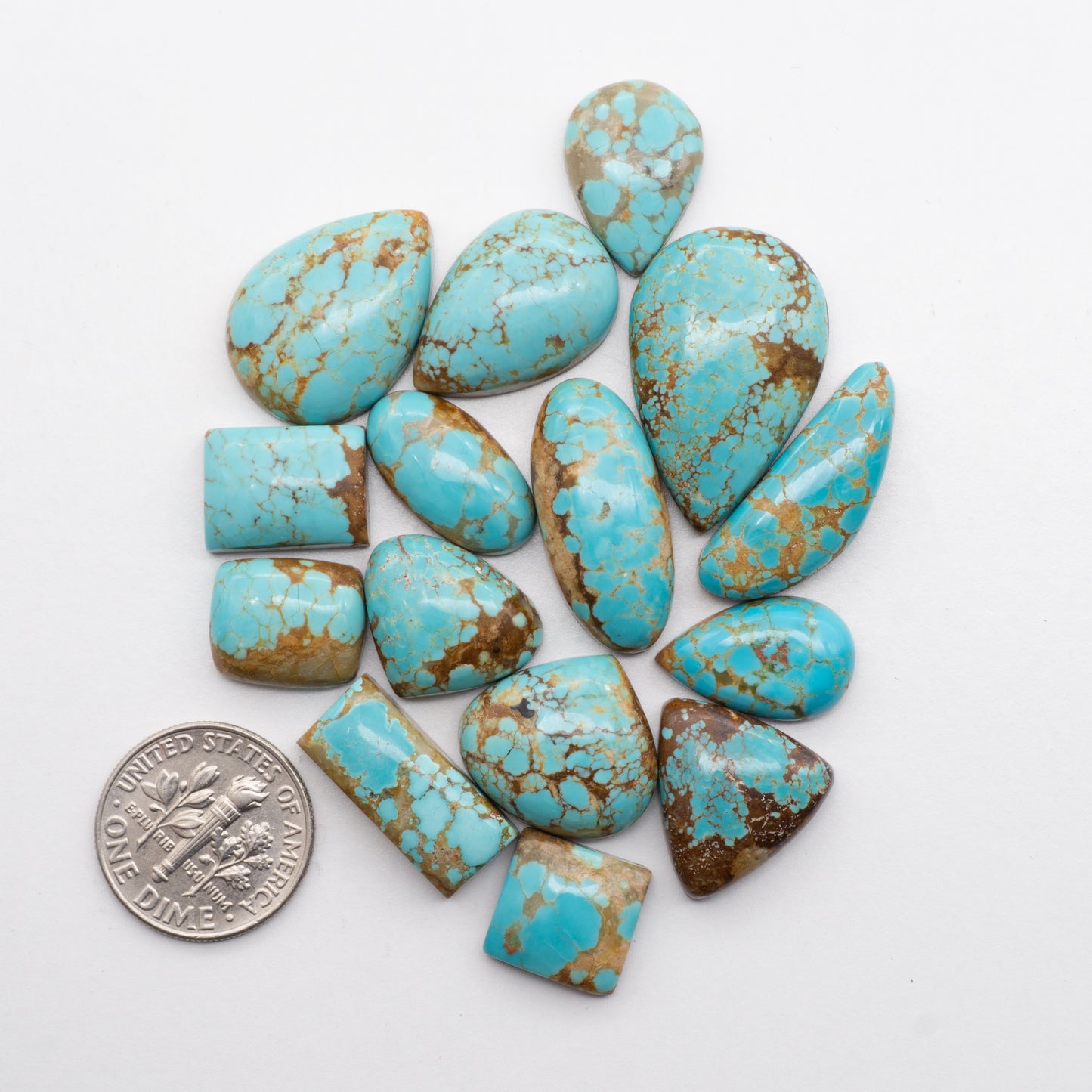 These Number 8 Turquoise Cabochons have a glossy finish and are backed for added strength. Mined in Nevada, USA. These stones are similar to Royston & Kingman Turquoise used for jewelry making.