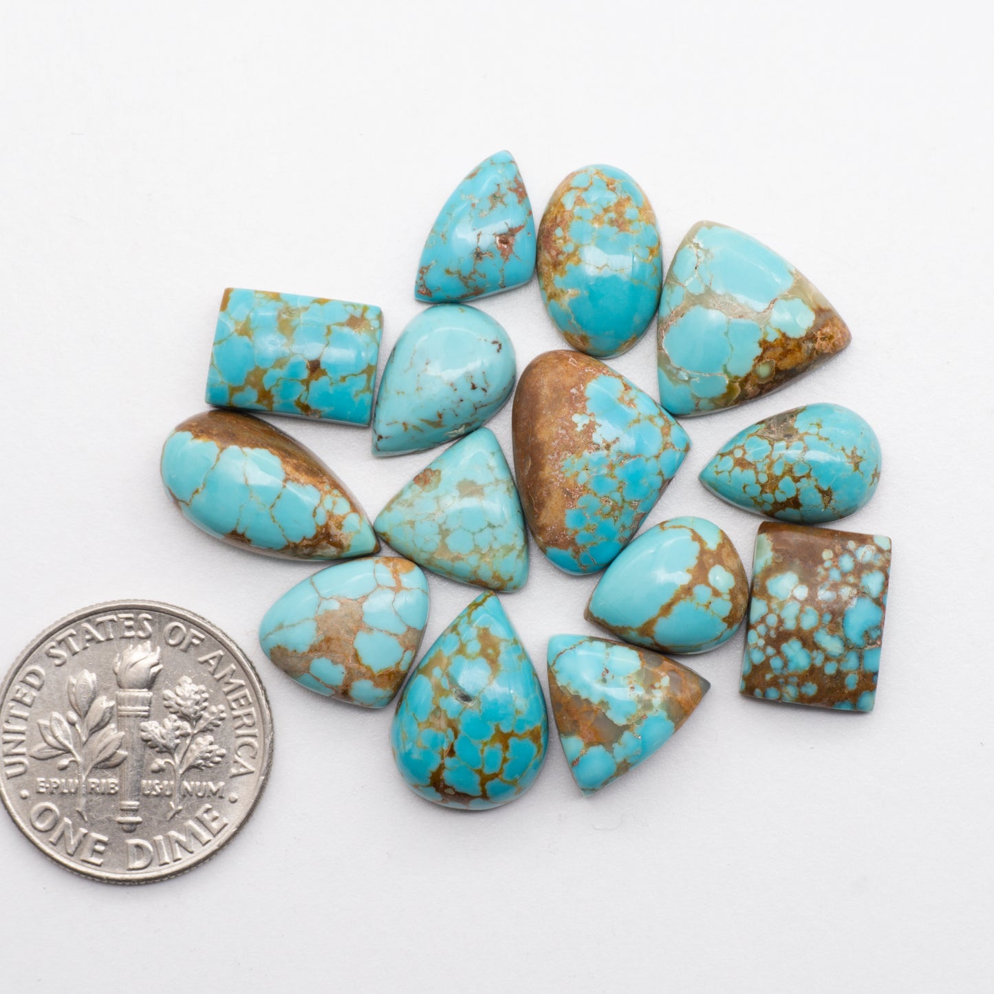 These Number 8 Turquoise Cabochons have a glossy finish and are backed for added strength. Mined in Nevada, USA. These stones are similar to Royston & Kingman Turquoise used for jewelry making.