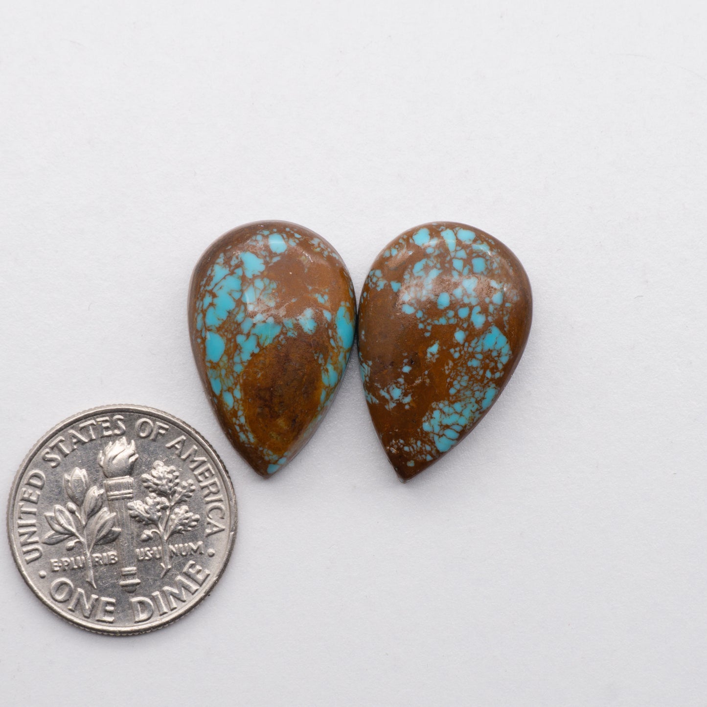 These beautiful blue green turquoise cabochons have a glossy finish and are backed for added strength. Mined in Colorado, USA. Similar to Royston turquoise used for jewelry making.