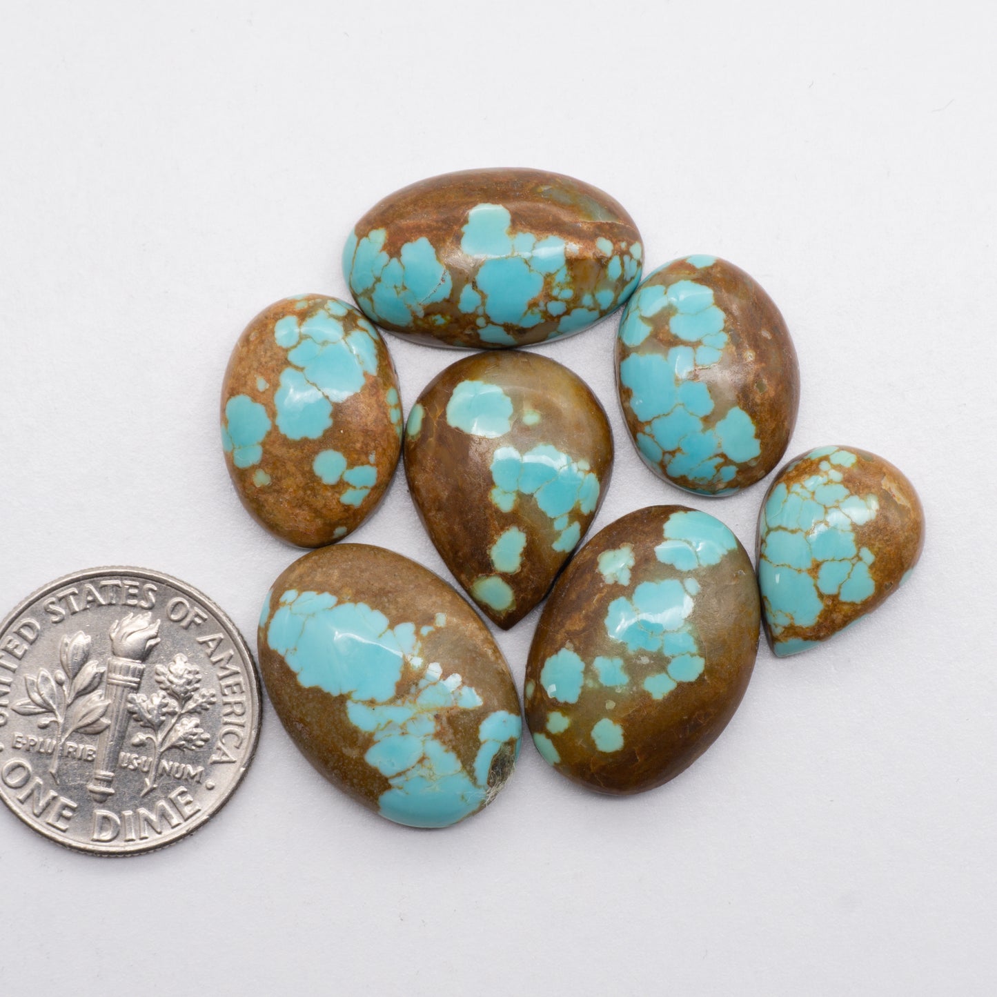 Number 8 Turquoise Cabochons have a glossy finish and are backed for added strength. Number 8 Turquoise is Mined in Nevada, USA. Number 8 Turquoise is similar to Royston & Kingman Turquoise and used for jewelry making.