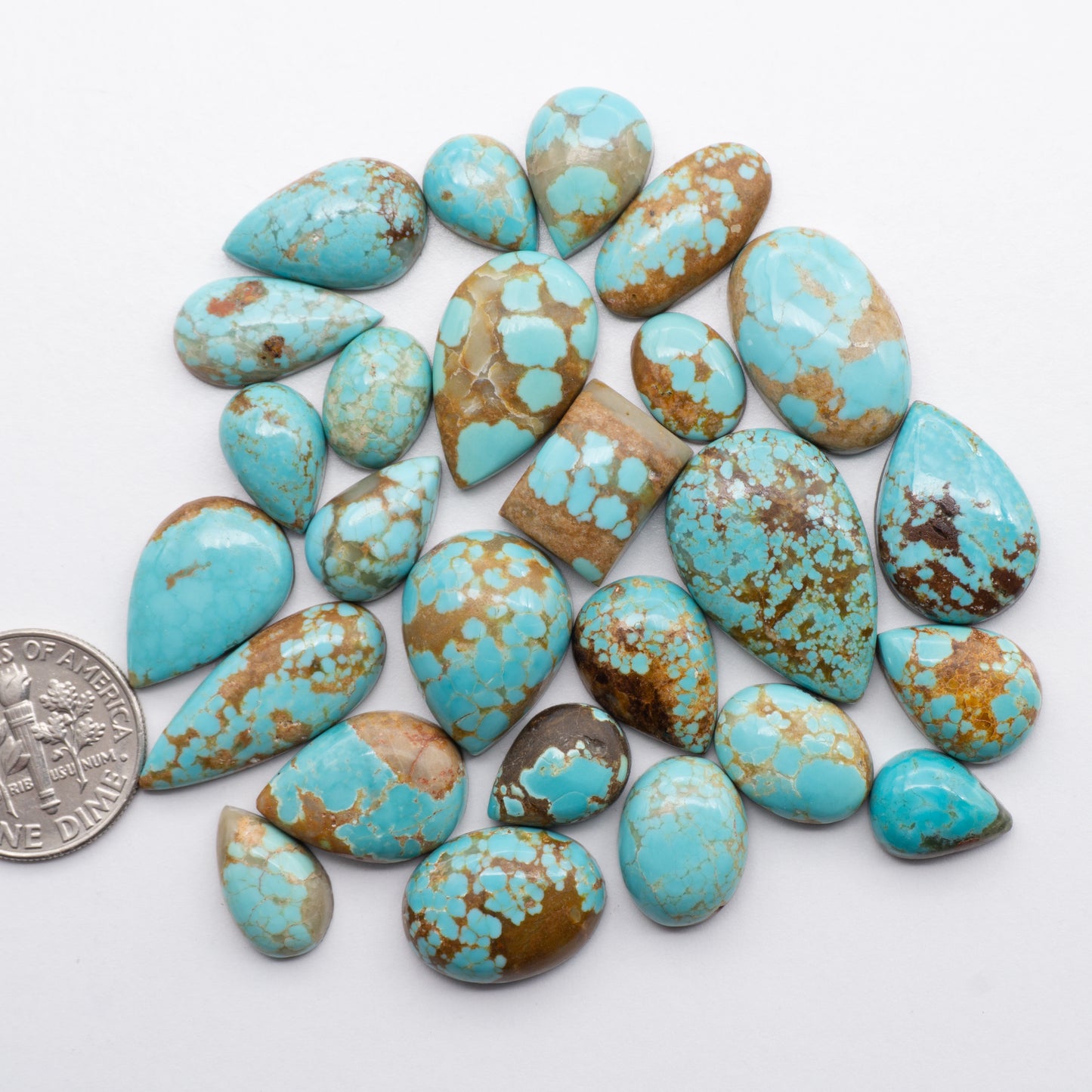 Number 8 Turquoise is mined in Nevada, USA. Number 8 Cabochons have a glossy finish and are backed for added strength perfect for jewelry making.