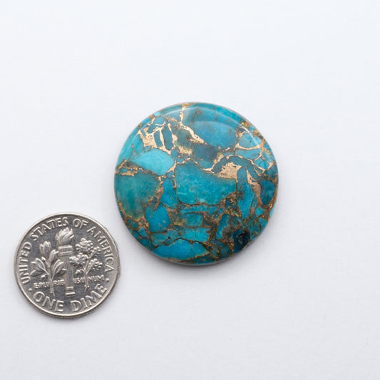 Kingman Mohave Turquoise is known for its unique combination of deep blue with golden matrix