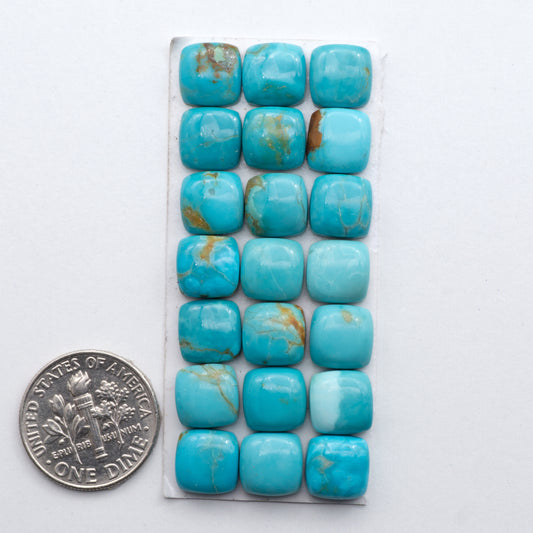 Add a touch of unique beauty to your collection with our stunning Pilot Mountain Turquoise cabochons