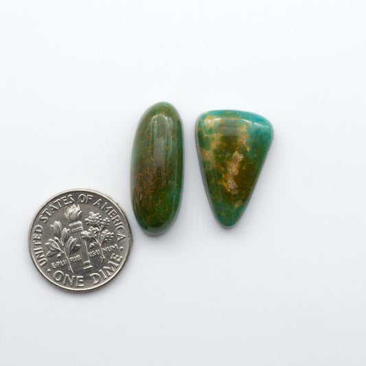 Experience the beauty of our stunning Turquoise Mountain Cabochons. With their distinctive blue and green color, these cabochons are perfect for adding a touch of natural elegance to any jewelry piece.