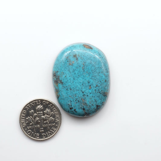 Nacozari turquoise cabochons are striking gemstones known for their vibrant blue to greenish-blue colors and pyrite, these stones are prized in jewelry making.