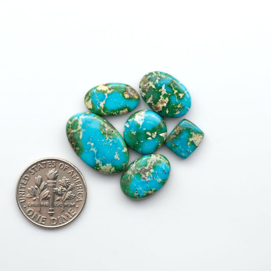 Sonoran Mountain Turquoise showcases a stunning blend of blue and green hues and natural patterns that make it a must-have for any jewelry collection.