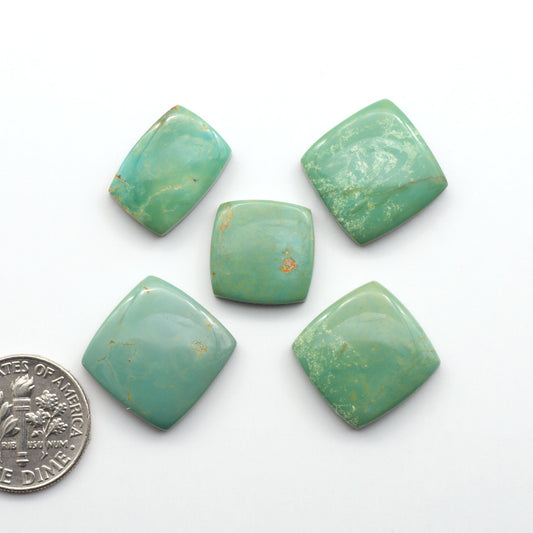 Experience the beauty of Turquoise Mountain Cabochons. With their distinctive blue and green color, these gemstones are perfect for any jewelry piece.
