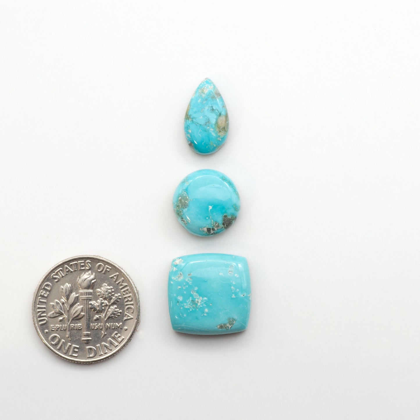 Experience the unique beauty of Fox Turquoise, mined in Nevada, USA. These natural cabochons are backed for added strength.