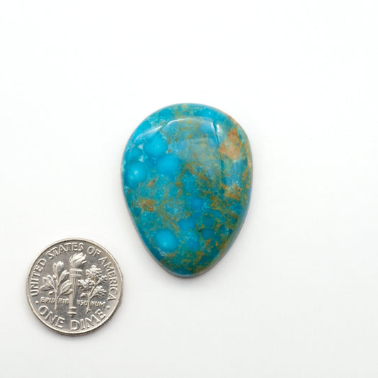 Kingman Turquoise Cabochons are a staple in the jewelry industry, known for their stunning blue-green color. Perfect for necklaces, earrings, and more!