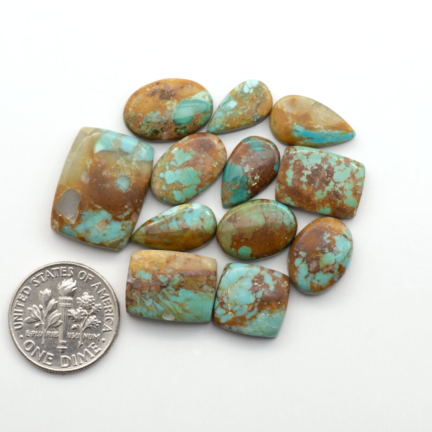 Add a touch of beauty to your collection with our stunning Pilot Mountain Turquoise Cabochons. Perfect for jewelry making each piece is truly one-of-a-kind.