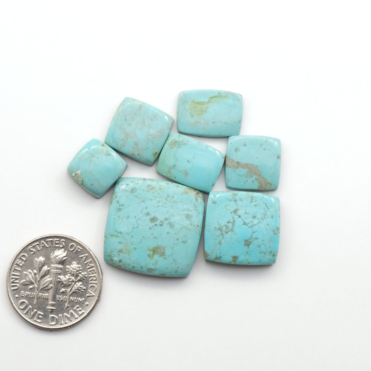 Add a touch of beauty to your collection with our stunning Pilot Mountain Turquoise Cabochons. Perfect for jewelry making each piece is truly one-of-a-kind.