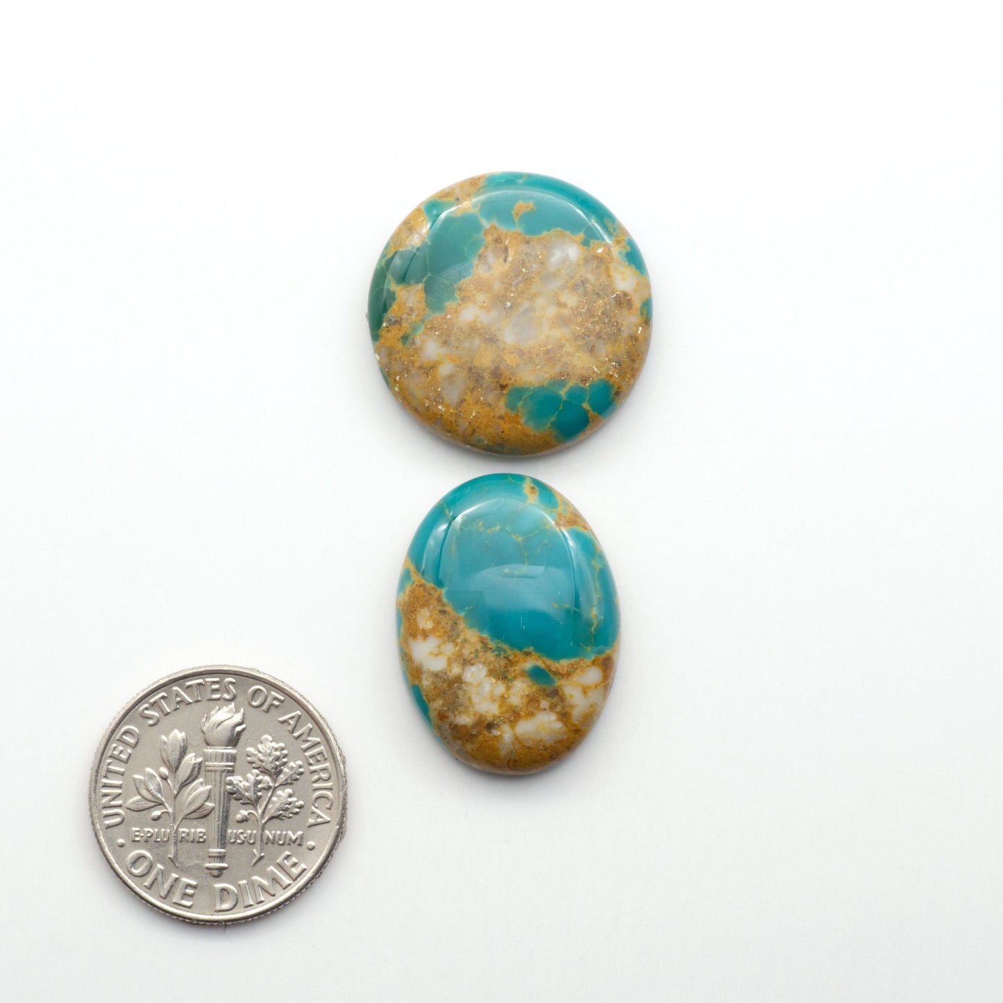 Kingman Turquoise Cabochons are a staple in the jewelry industry, known for their stunning blue-green color. Perfect for necklaces, earrings, and more!