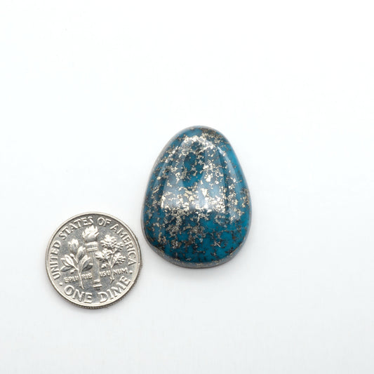 Nacozari turquoise cabochons are striking gemstones known for their vibrant blue to greenish-blue colors and pyrite, these stones are prized in jewelry making.