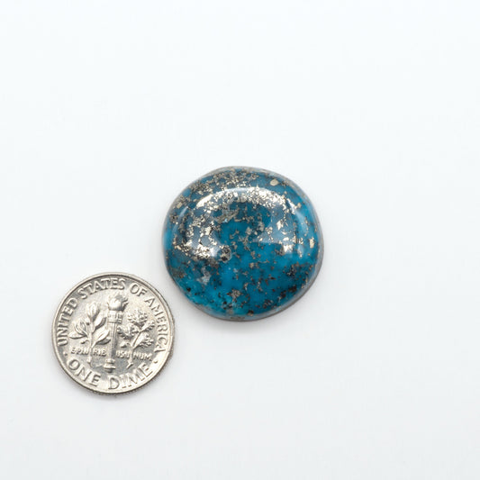 Nacozari turquoise cabochons are striking gemstones known for their vibrant blue to greenish-blue colors and pyrite, these stones are prized in jewelry making.
