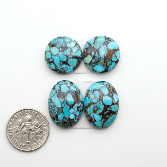 Enhance your jewelry designs with Pressed Turquoise Nugget Cabochons. Crafted from composite materials they add a captivating touch to your creations.