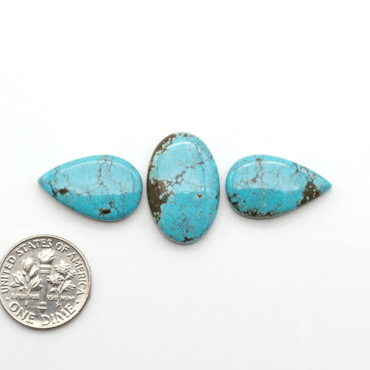 Number 8 Turquoise Cabochons have been selected for their quality and unique appearance. Don't miss the chance to add a one-of-a-kind piece to your collection.