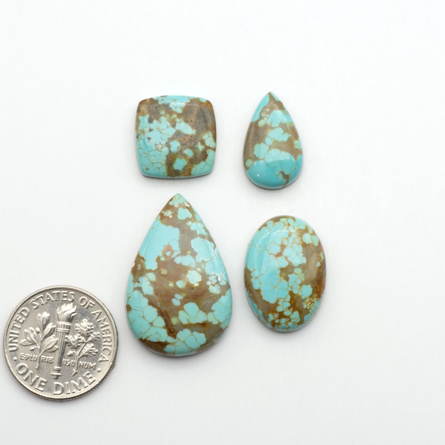 Number 8 Turquoise Cabochons have been selected for their quality and unique appearance. Don't miss the chance to add a one-of-a-kind piece to your collection.