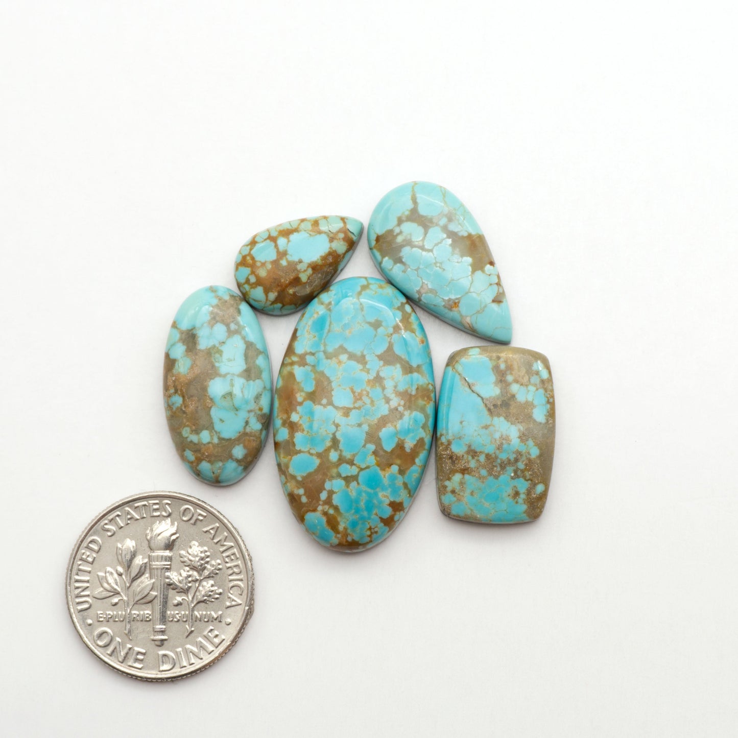 Number 8 Turquoise Cabochons have been selected for their quality and unique appearance. Don't miss the chance to add a one-of-a-kind piece to your collection.