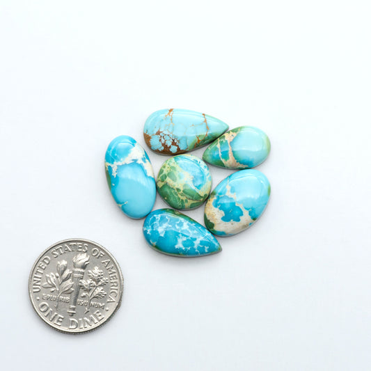 Sonoran Mountain Turquoise showcases a stunning blend of blue and green hues and natural patterns that make it a must-have for any jewelry collection.