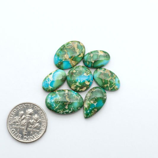 Sonoran Mountain Turquoise showcases a stunning blend of blue and green hues and natural patterns that make it a must-have for any jewelry collection.