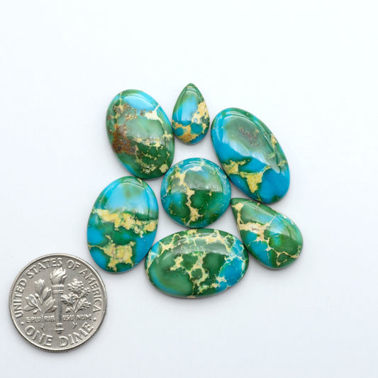Sonoran Mountain Turquoise showcases a stunning blend of blue and green hues and natural patterns that make it a must-have for any jewelry collection.