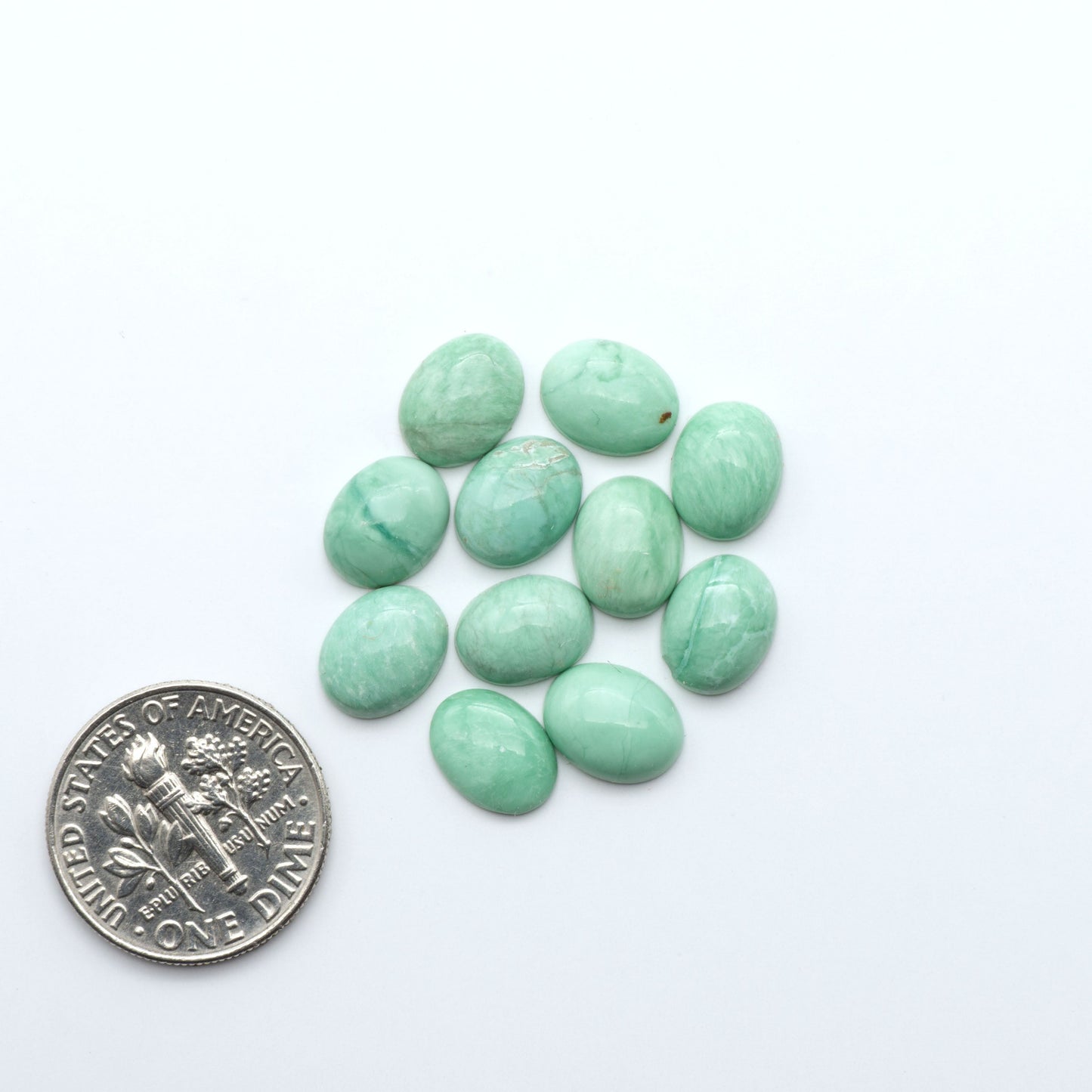 Shop Australian Variscite cabochons with natural matrix patterns, ideal for silversmiths and jewelry makers creating custom rings and pendants.