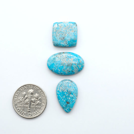 Create stunning handcrafted jewelry with Blue Bird Turquoise Cabochons. Their rich blue color and polish make them perfect for silversmiths and jewelry makers.