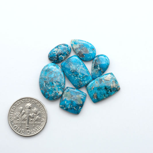 Create stunning handcrafted jewelry with Blue Bird Turquoise Cabochons. Their rich blue color and polish make them perfect for silversmiths and jewelry makers.