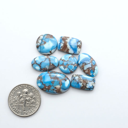 Discover the beauty of Natural Golden Hills Turquoise—prized for its icy blue tones, golden matrix, and exceptional quality. Ideal for artisan jewelry designs.