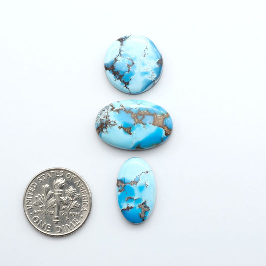 Discover the beauty of Natural Golden Hills Turquoise—prized for its icy blue tones, golden matrix, and exceptional quality. Ideal for artisan jewelry designs.