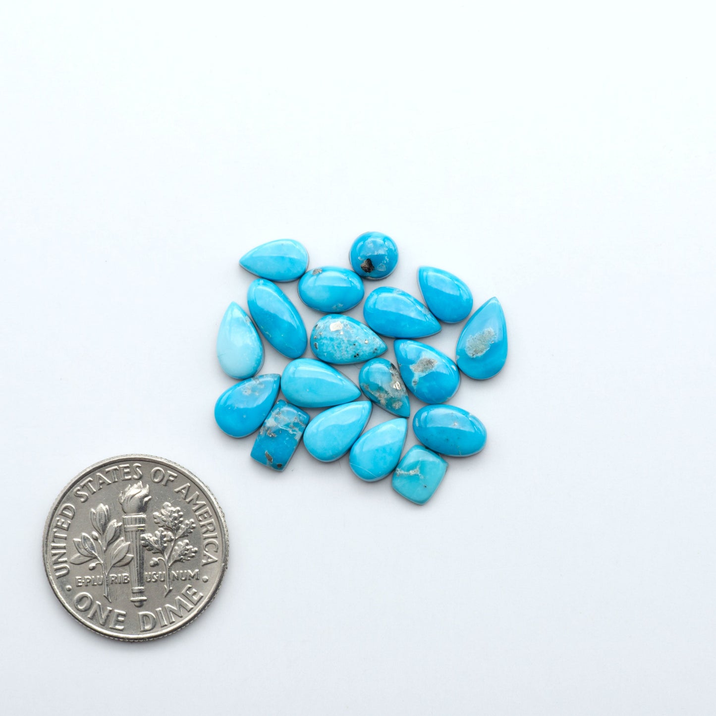 Create stunning handcrafted jewelry with Blue Bird Turquoise Cabochons. Their rich blue color and polish make them perfect for silversmiths and jewelry makers.
