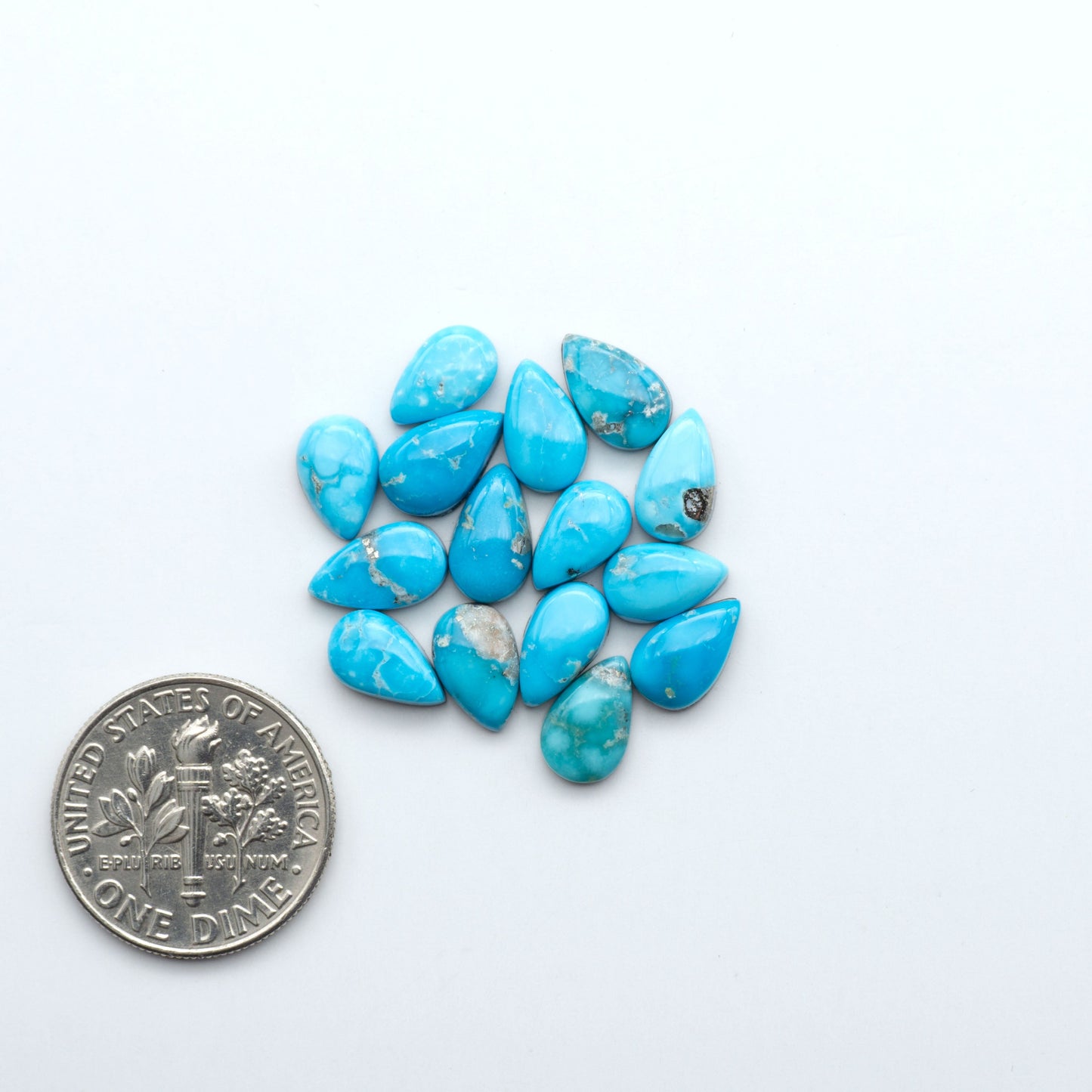 Create stunning handcrafted jewelry with Blue Bird Turquoise Cabochons. Their rich blue color and polish make them perfect for silversmiths and jewelry makers.