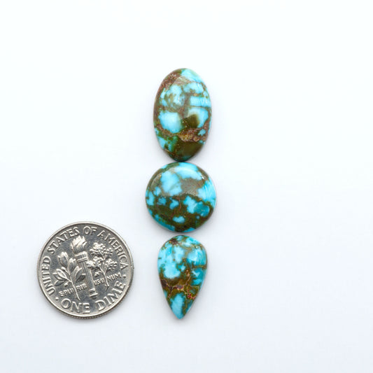 Kingman Turquoise Cabochons are a staple in the jewelry industry, known for their stunning blue-green color. Perfect for necklaces, earrings, and more!