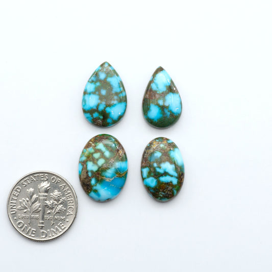 Kingman Turquoise Cabochons are a staple in the jewelry industry, known for their stunning blue-green color. Perfect for necklaces, earrings, and more!