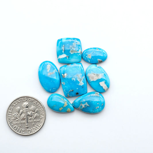 Create stunning handcrafted jewelry with Blue Bird Turquoise Cabochons. Their rich blue color and polish make them perfect for silversmiths and jewelry makers.