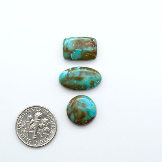 Kingman Turquoise Cabochons are a staple in the jewelry industry, known for their stunning blue-green color. Perfect for necklaces, earrings, and more!