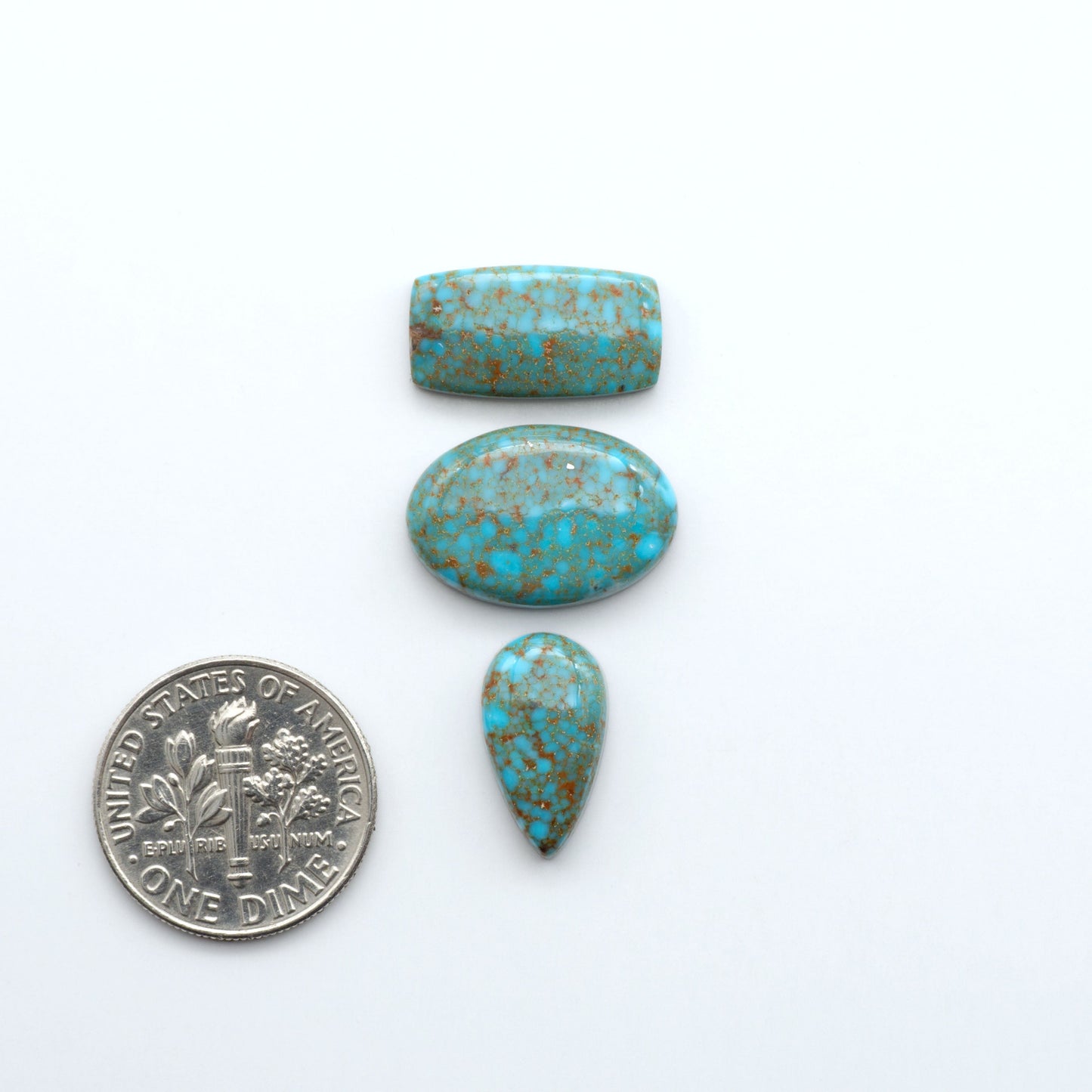 Kingman Turquoise Cabochons are a staple in the jewelry industry, known for their stunning blue-green color. Perfect for necklaces, earrings, and more!