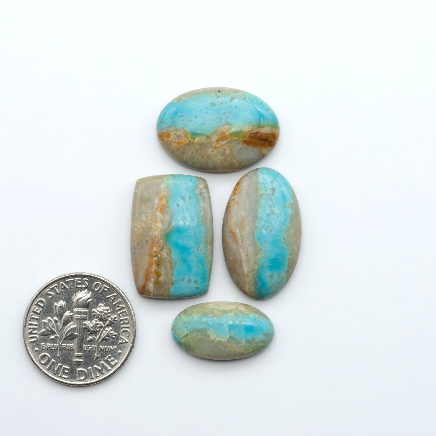 Add a touch of beauty to your collection with our stunning Pilot Mountain Turquoise Cabochons. Perfect for jewelry making each piece is truly one-of-a-kind.