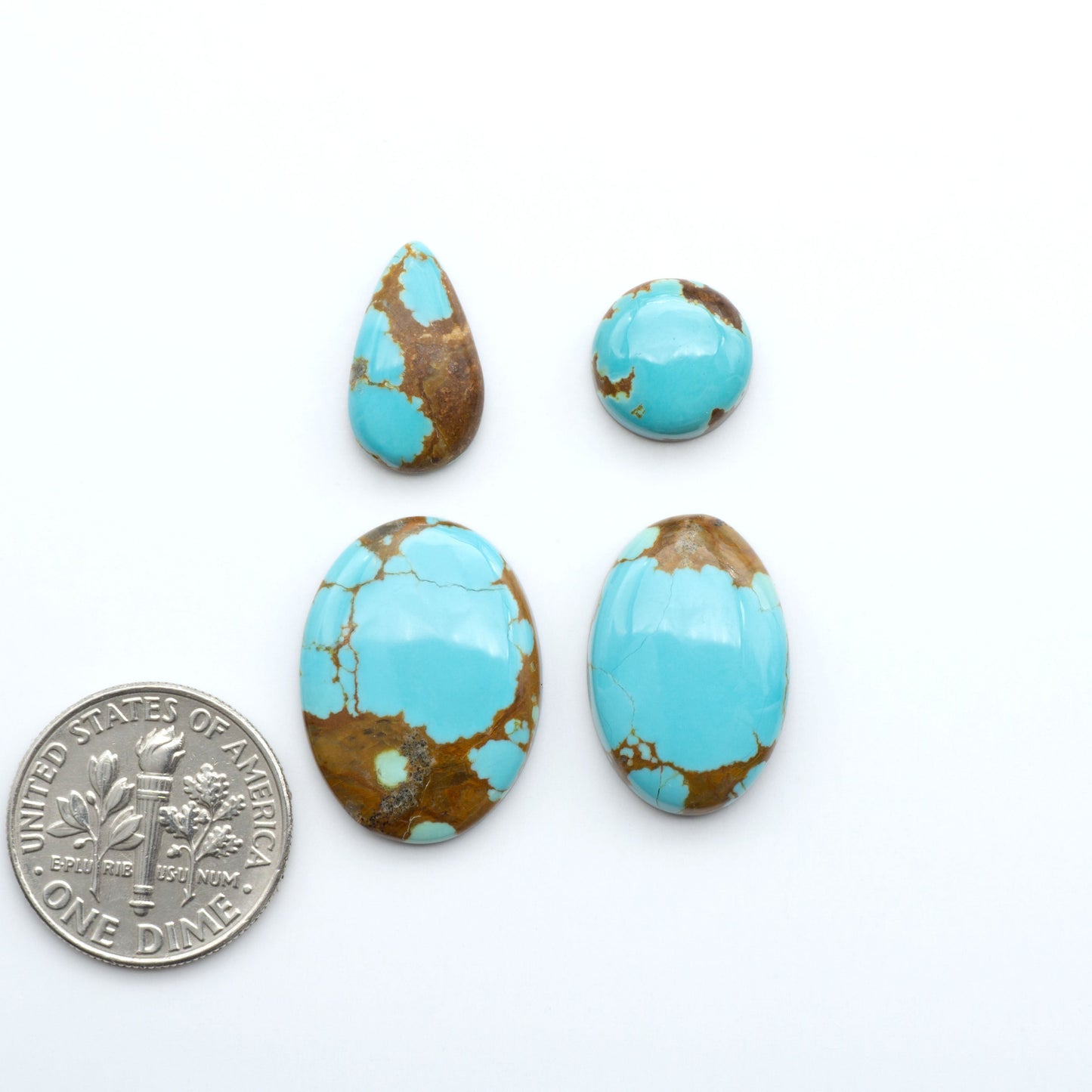 Number 8 Turquoise Cabochons have been selected for their quality and unique appearance. Don't miss the chance to add a one-of-a-kind piece to your collection.