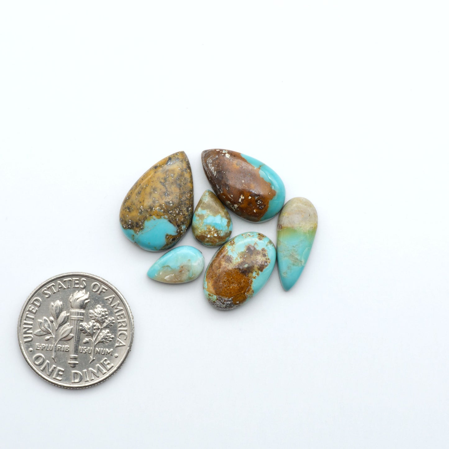 These Crow Springs Ribbon Turquoise Cabochons have a rich color and matrix that are sure to add a unique touch to a variety of jewelry pieces.