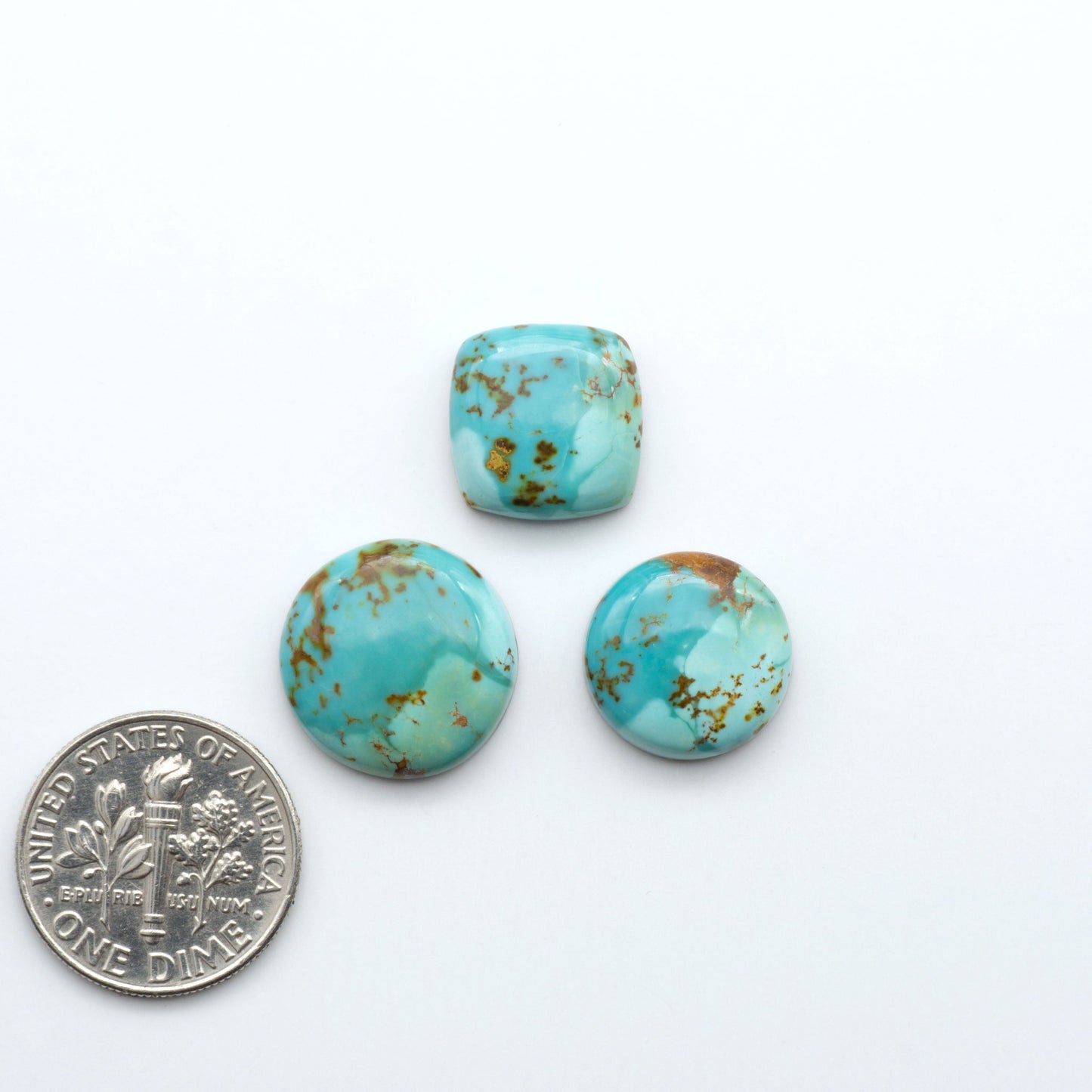 Add a touch of beauty to your collection with our stunning Pilot Mountain Turquoise Cabochons. Perfect for jewelry making each piece is truly one-of-a-kind.