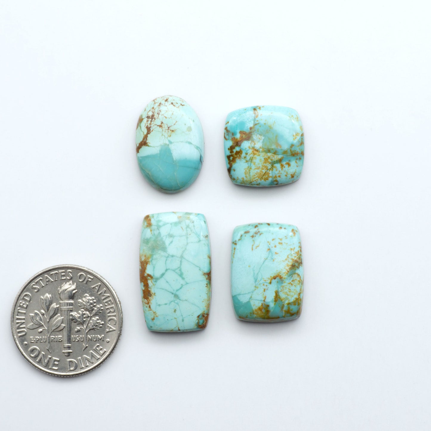 Add a touch of beauty to your collection with our stunning Pilot Mountain Turquoise Cabochons. Perfect for jewelry making each piece is truly one-of-a-kind.
