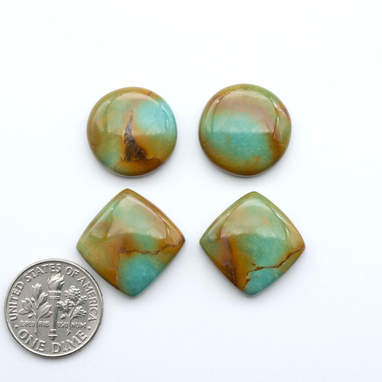 Experience the beauty of Turquoise Mountain Cabochons. With their distinctive blue and green color, these gemstones are perfect for any jewelry piece.