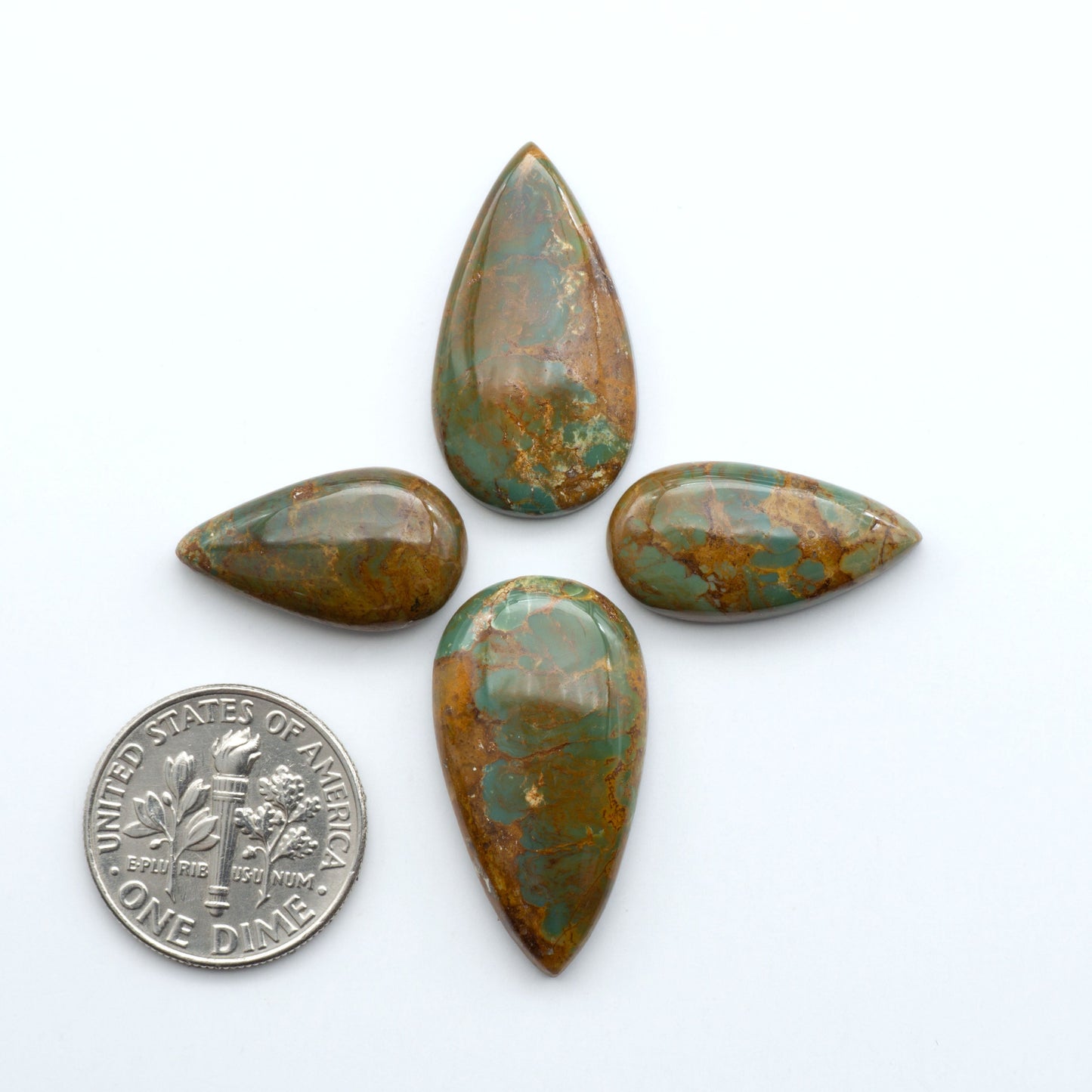 Experience the beauty of Turquoise Mountain Cabochons. With their distinctive blue and green color, these gemstones are perfect for any jewelry piece.