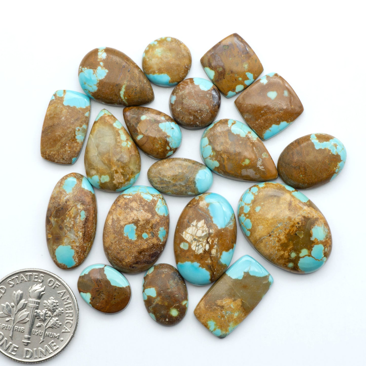 Number 8 Turquoise Cabochons have been selected for their quality and unique appearance. Don't miss the chance to add a one-of-a-kind piece to your collection.