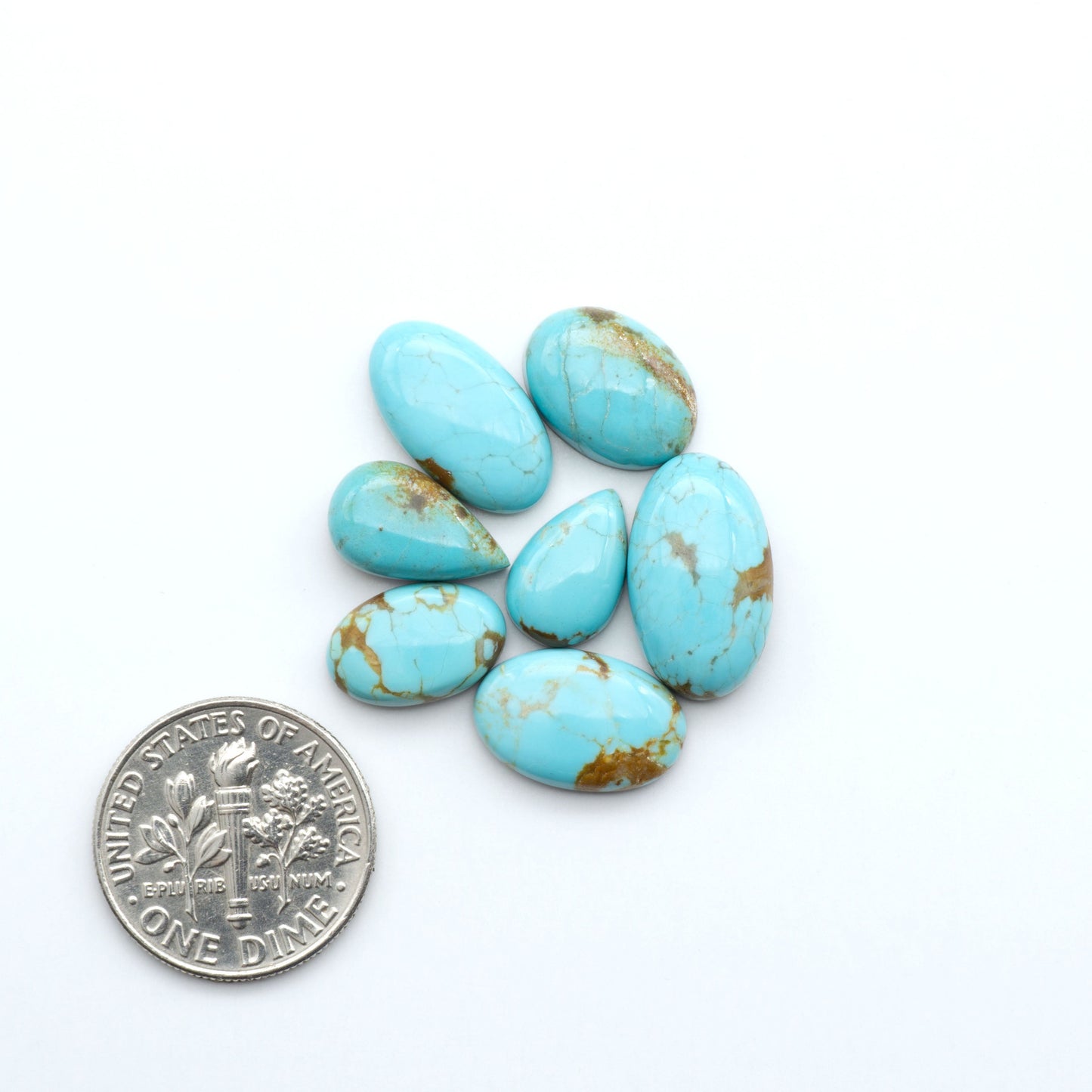Number 8 Turquoise Cabochons have been selected for their quality and unique appearance. Don't miss the chance to add a one-of-a-kind piece to your collection.